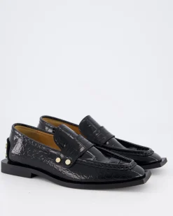 Dames Black Croco Loafers