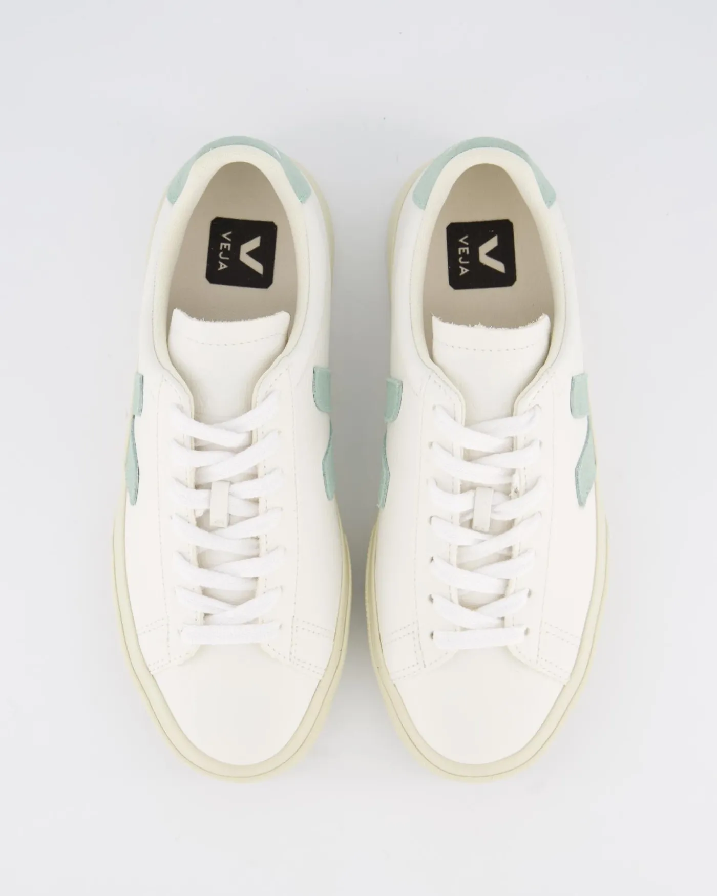 Dames Campo Sneaker Leer Wit/Matcha