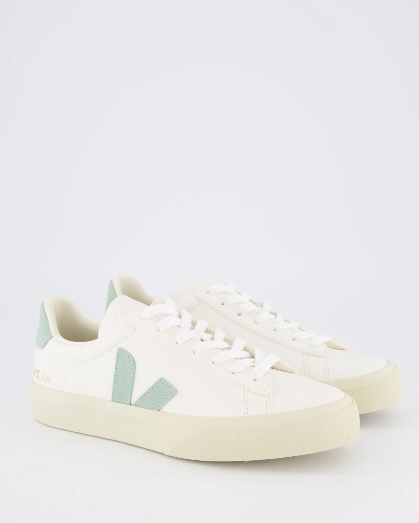 Dames Campo Sneaker Leer Wit/Matcha