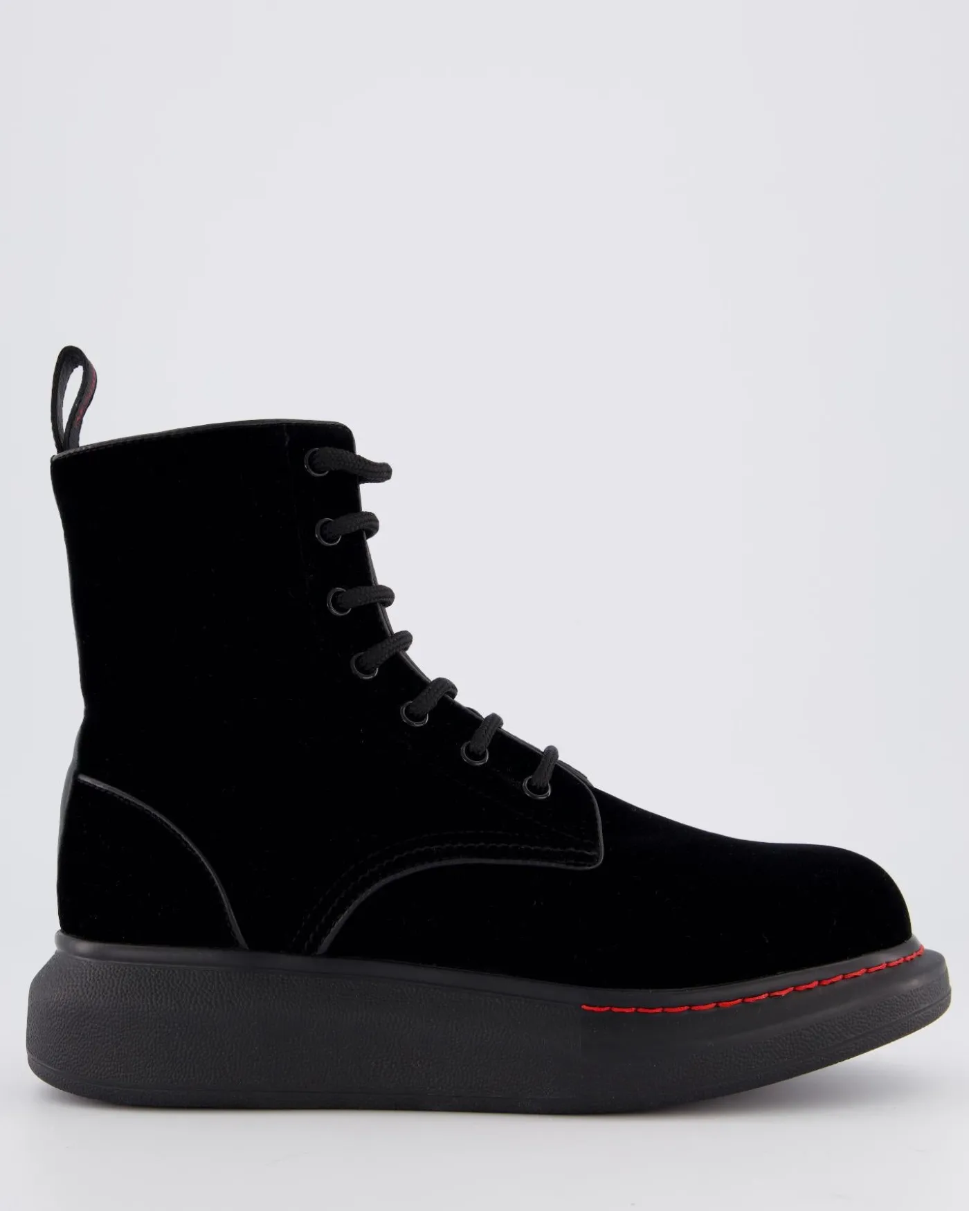 Dames Hybrid Lace up Velvet Zwart
