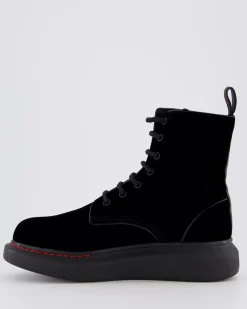 Dames Hybrid Lace up Velvet Zwart