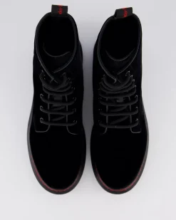 Dames Hybrid Lace up Velvet Zwart