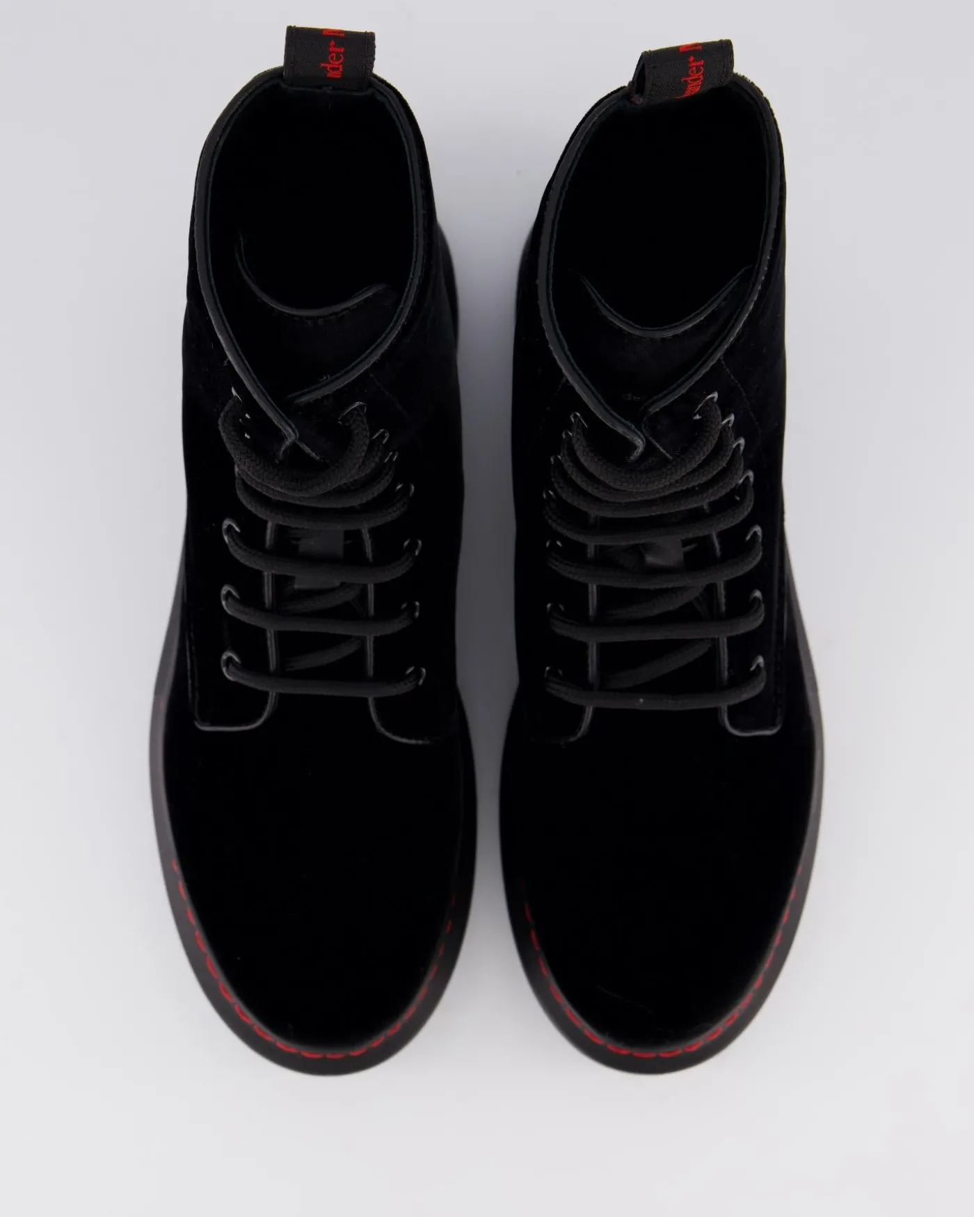 Dames Hybrid Lace up Velvet Zwart