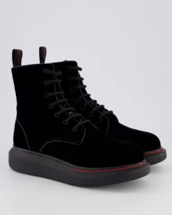 Dames Hybrid Lace up Velvet Zwart