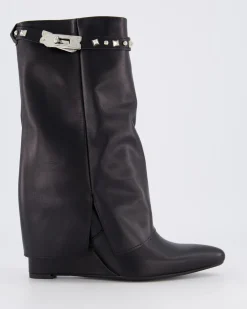 Dames Studded Leather Wedge Boot