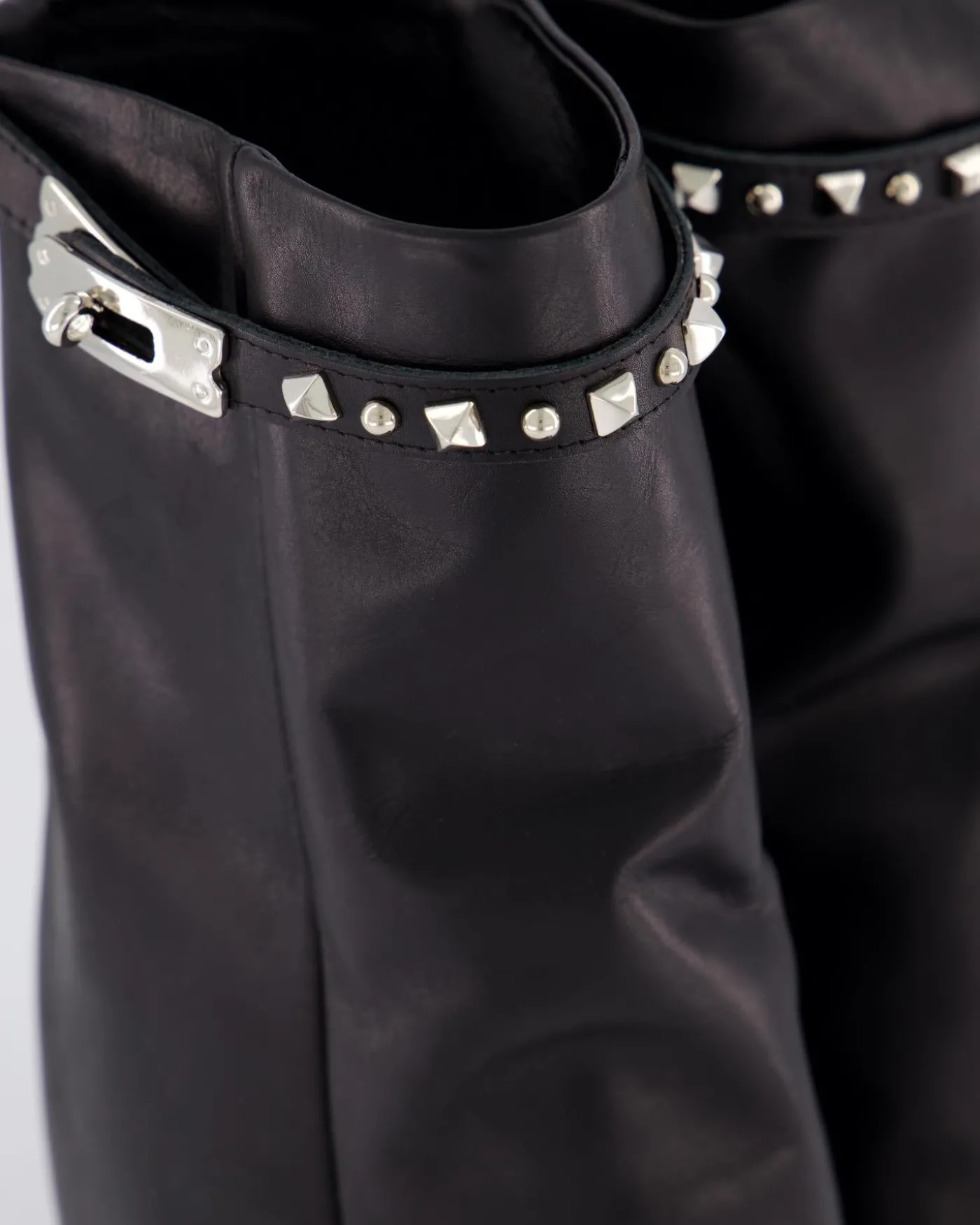 Dames Studded Leather Wedge Boot