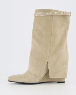 Dames Studded Suede Wedge Boot
