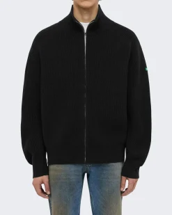Heren Badge Knit Cardigan Zwart
