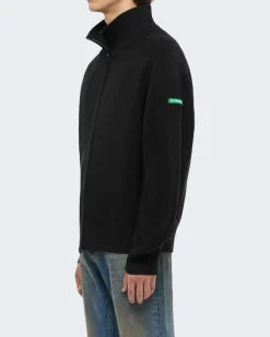 Heren Badge Knit Cardigan Zwart