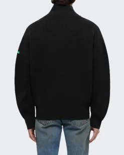 Heren Badge Knit Cardigan Zwart