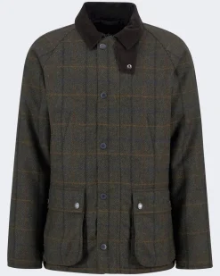 Heren Bedale Check Woll Jacket Bruin
