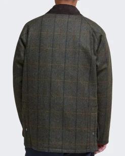 Heren Bedale Check Woll Jacket Bruin