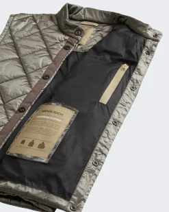 Heren Black Yarn Nylon Vest Grijs