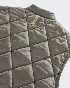 Heren Black Yarn Nylon Vest Grijs