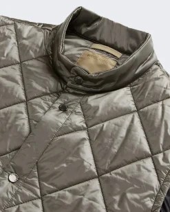 Heren Black Yarn Nylon Vest Grijs