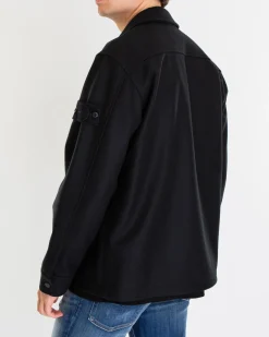 Heren BlackLogopatch Overshirt Zwart