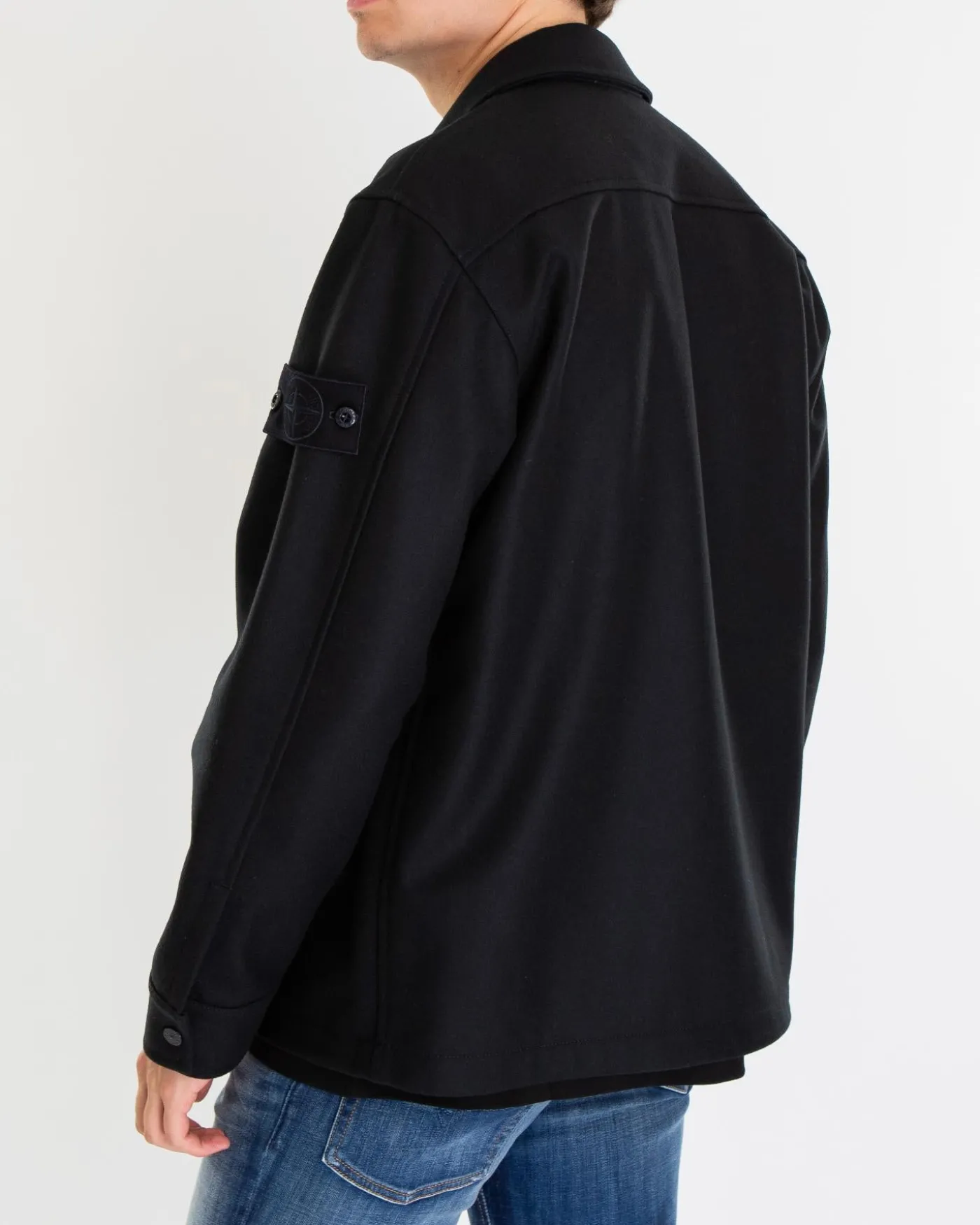 Heren BlackLogopatch Overshirt Zwart