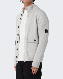 Heren Buttoned Sweater Wit