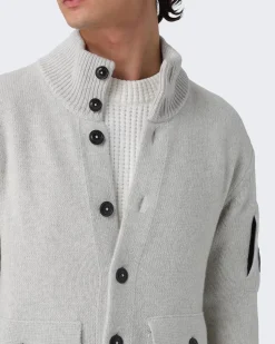 Heren Buttoned Sweater Wit