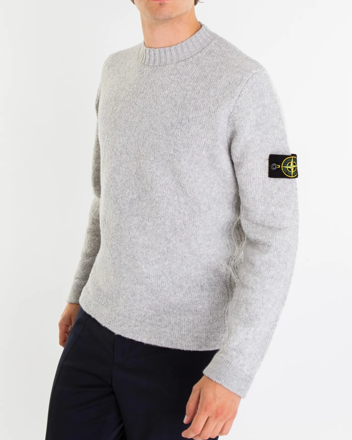 Heren Crew Neck Knitted Grijs