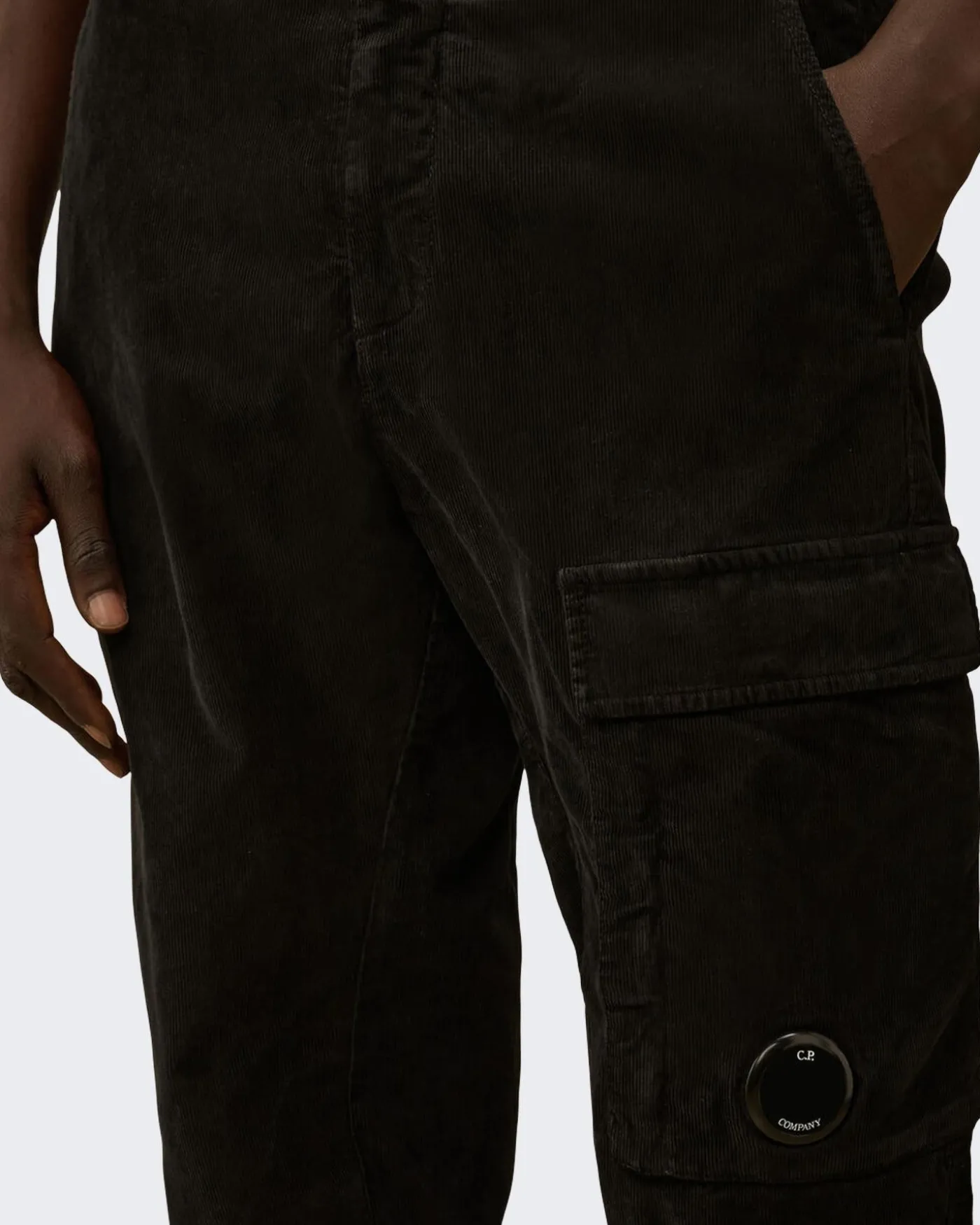 Heren Curduroy Cargo Pants Zwart