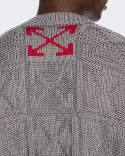Heren 3D Stitch Sweater Grijs