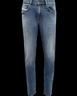 Heren D-Strukt Slim Fit Jeans Blauw