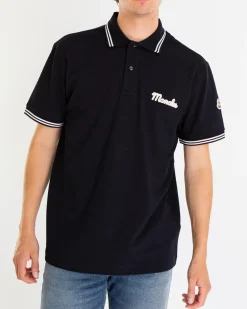 Heren Embroidered Logo Polo Blauw
