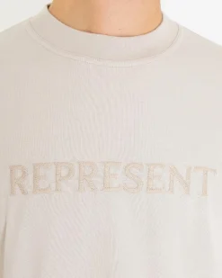 Heren Embroidered Serif TShirt Grijs