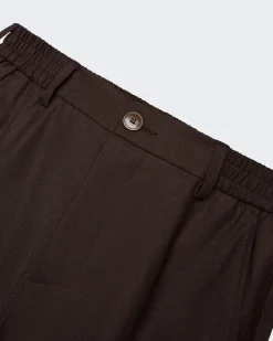 Heren Flannel Stretch Tapered Bruin