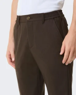 Heren Flannel Stretch Tapered Bruin