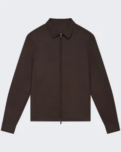 Heren FlannelStretch Overshirt Bruin