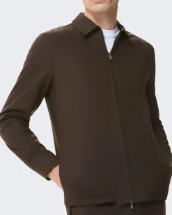 Heren FlannelStretch Overshirt Bruin