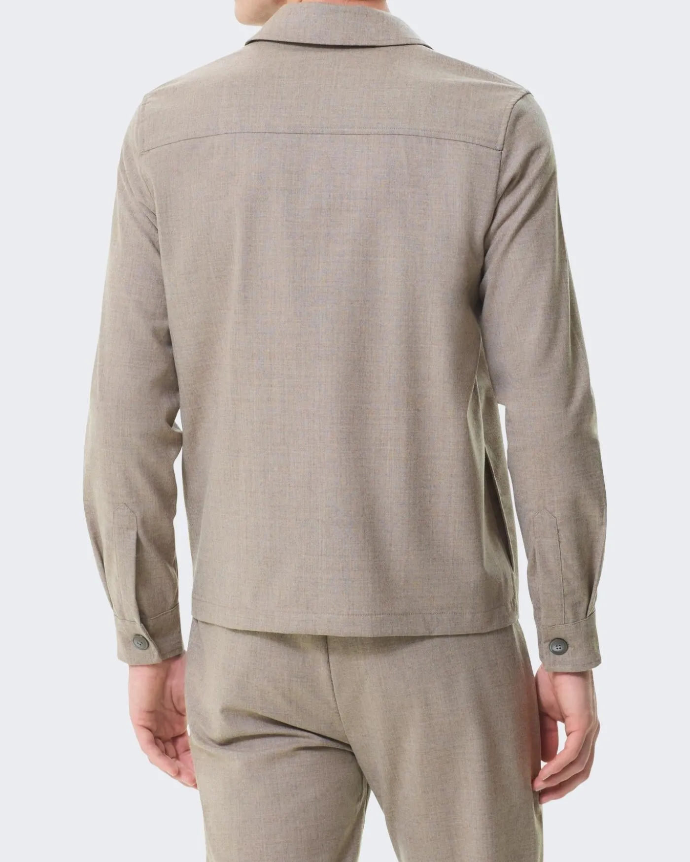 Heren FlannelStretch Overshirt Beige