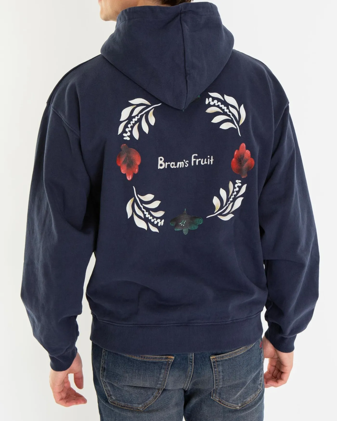 Heren Flora Hoodie Blauw