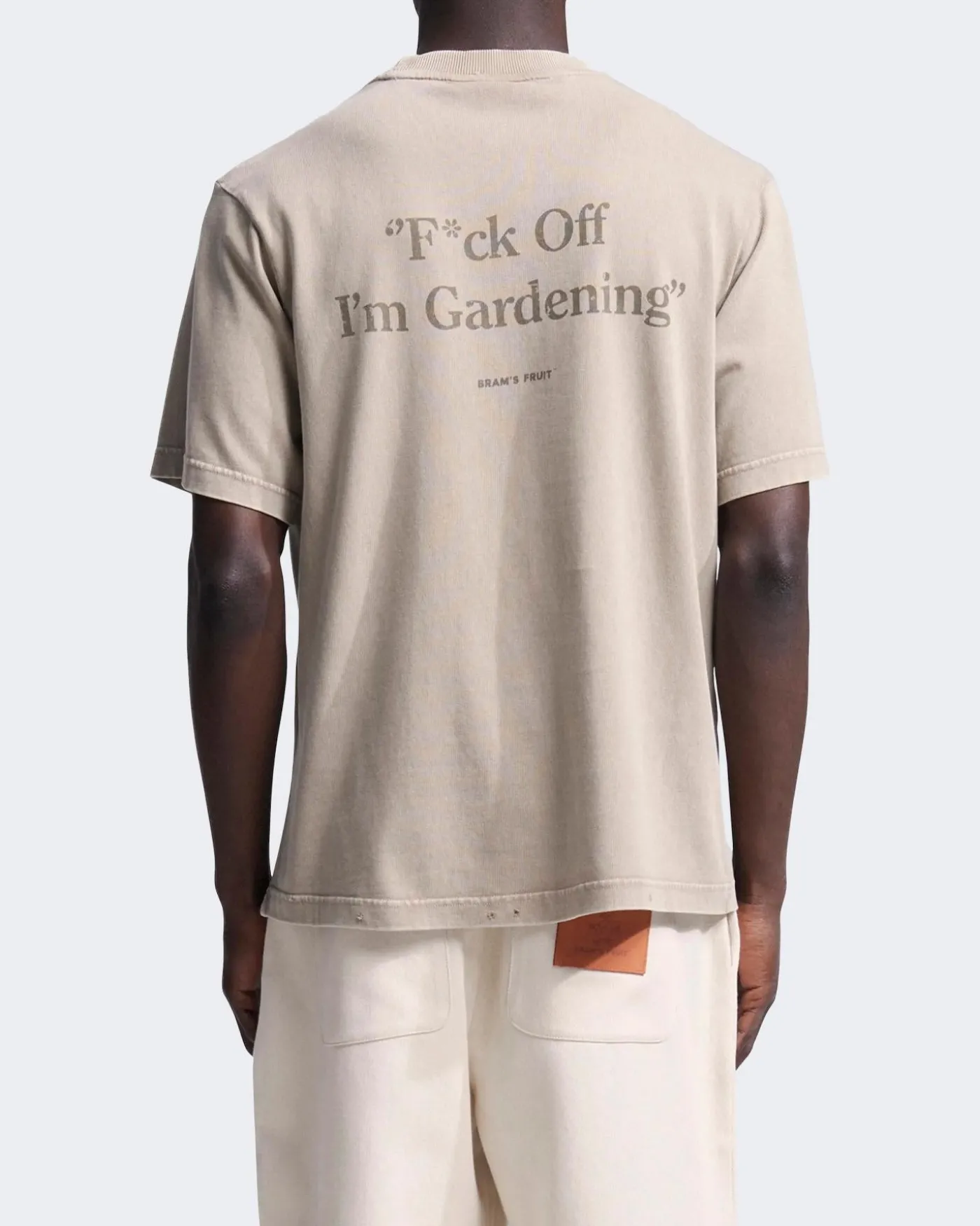 Heren Fuck Off T-shirt Beige