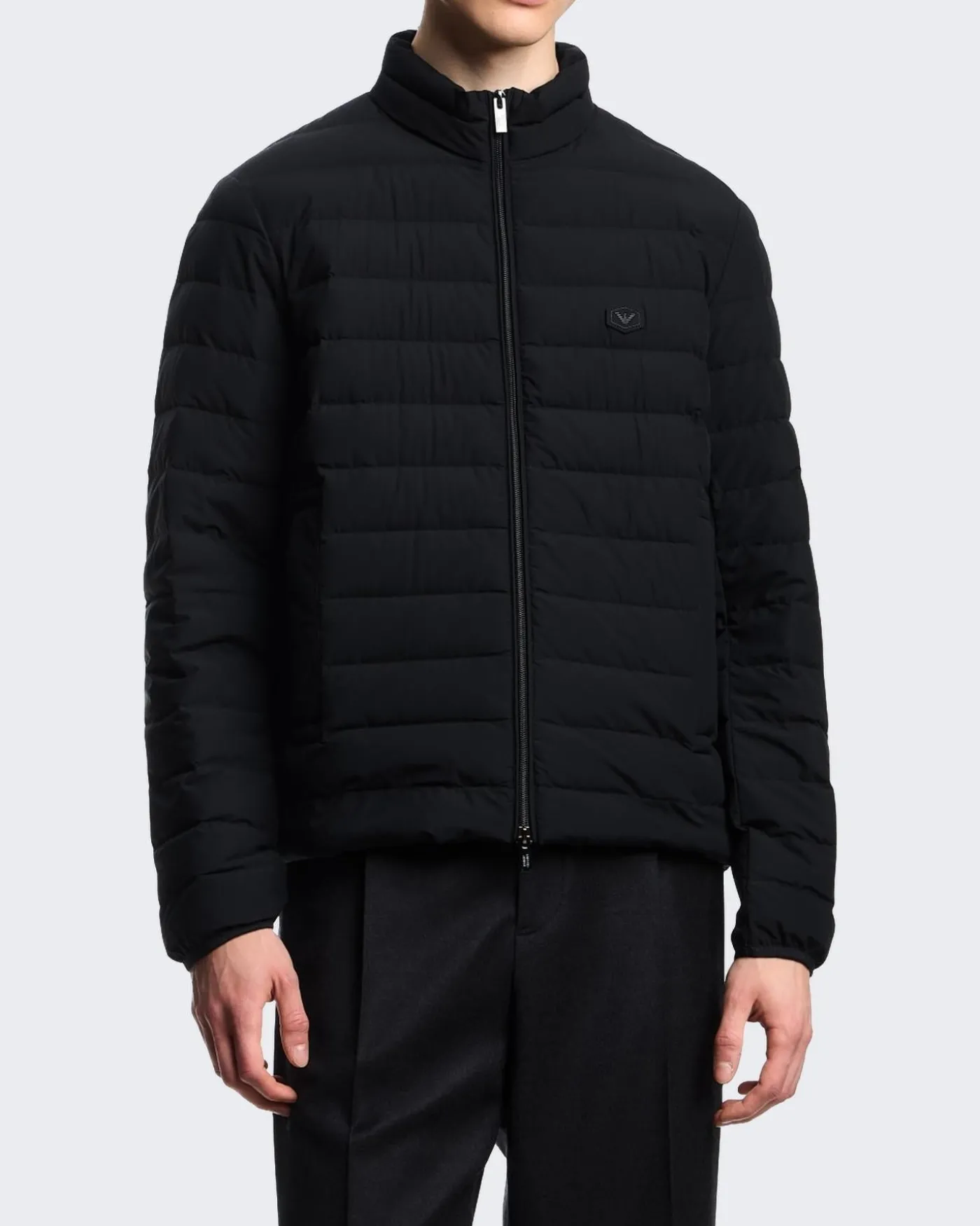 Heren Full Zip Down Jacket Zwart