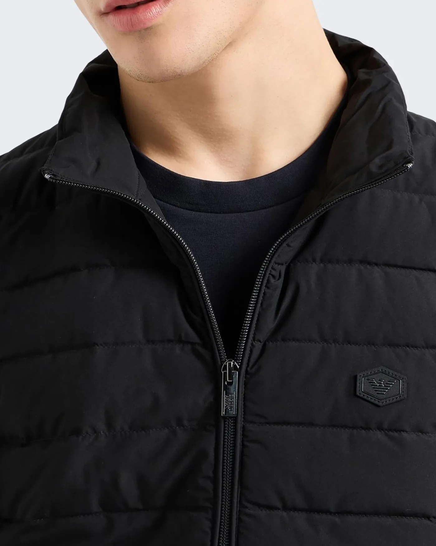 Heren Full Zip Down Jacket Zwart