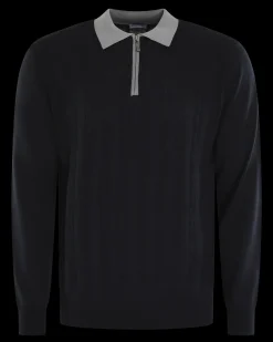 Heren Half Zip Polo Blauw