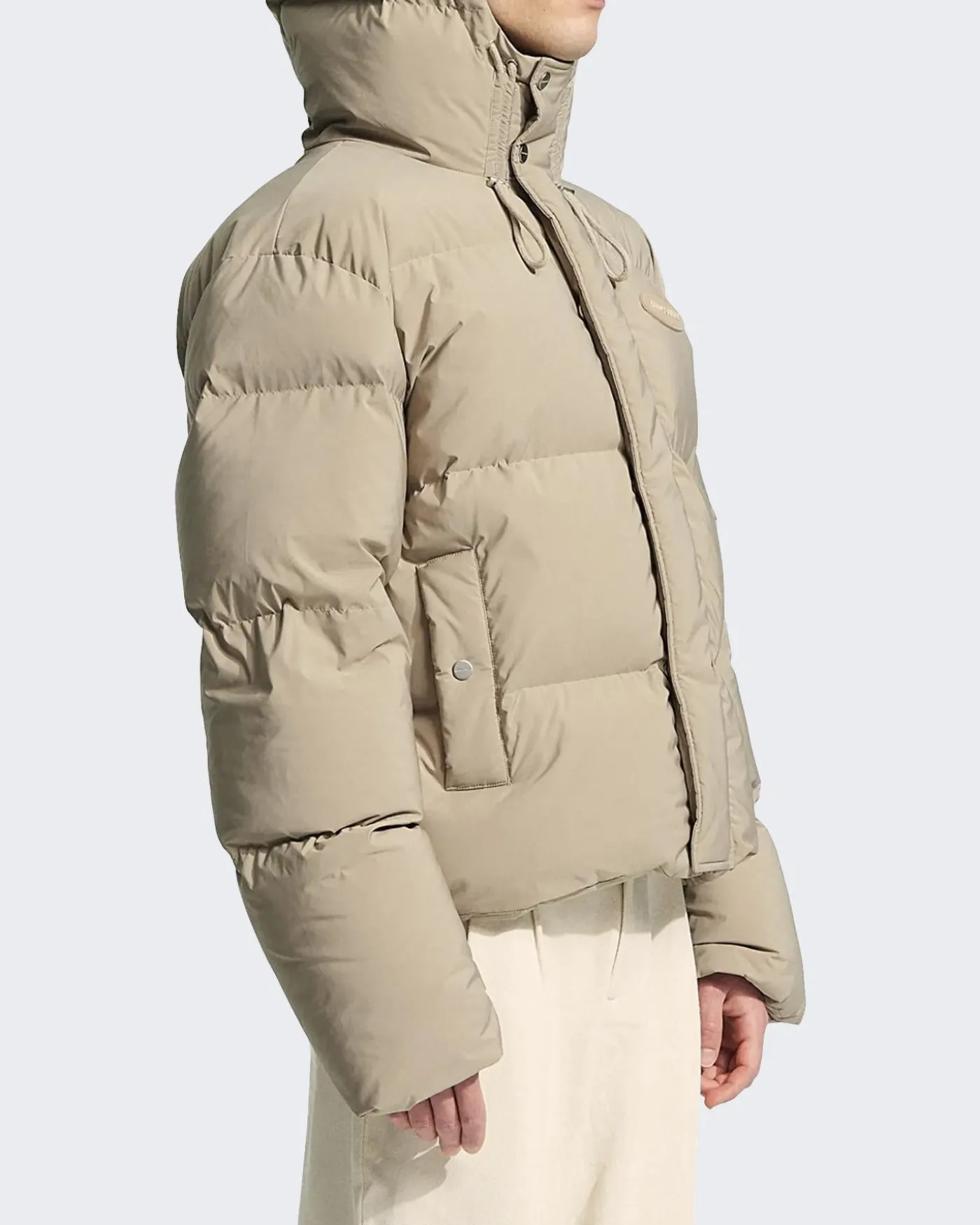 Heren Hooded Puffer Jacket Beige