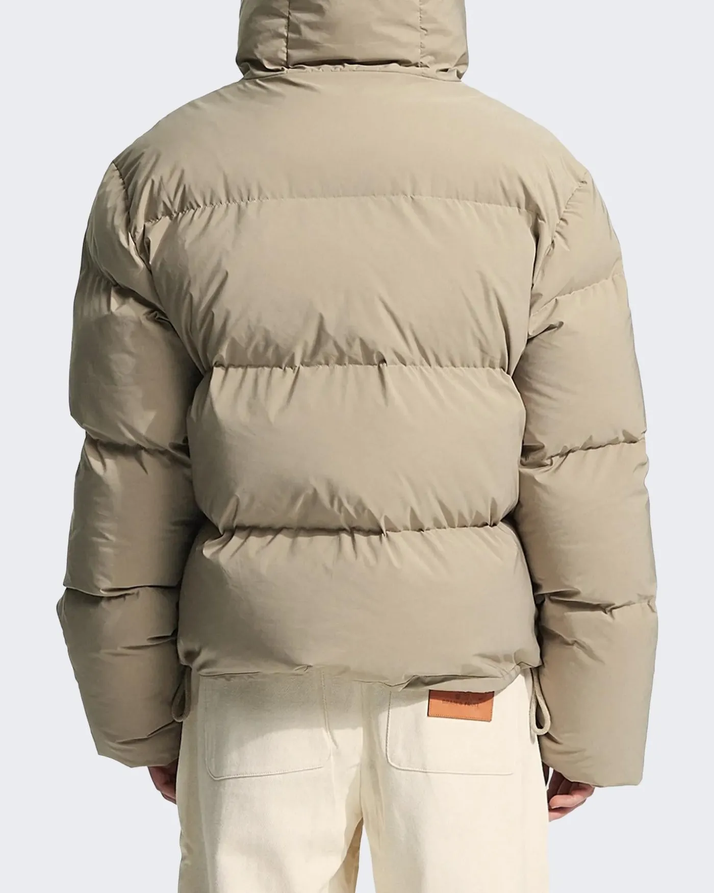 Heren Hooded Puffer Jacket Beige