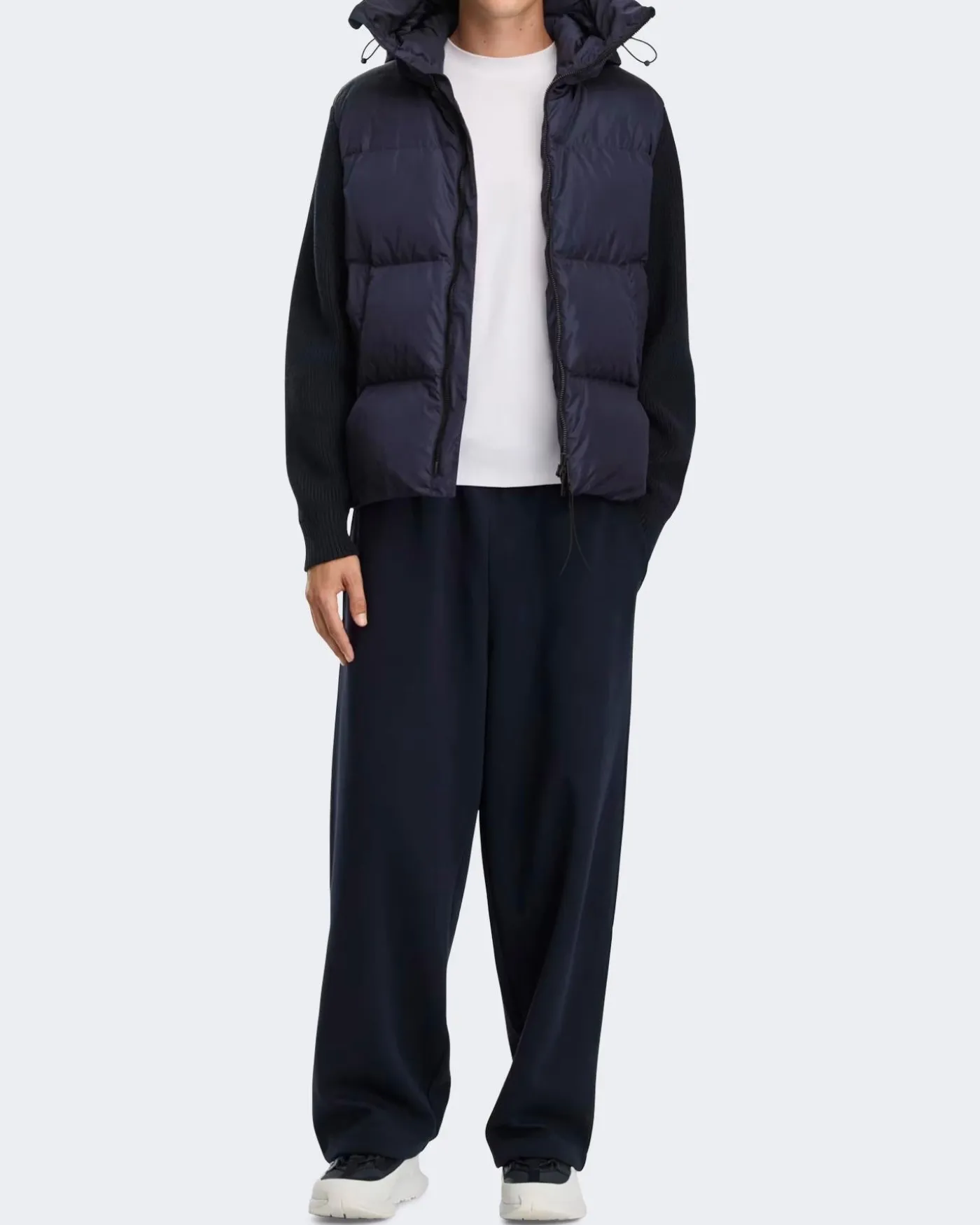Heren Hybridge Grove Knit Hood Blauw