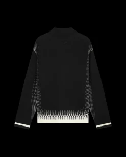 Heren Knit Shirt Rugby Zwart