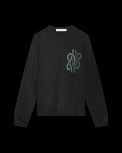 Heren Knit Sweater Knot Zwart