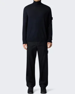 Heren Knitted Turleneck Blauw