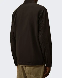 Heren Lens Zipped Overshirt Zwart