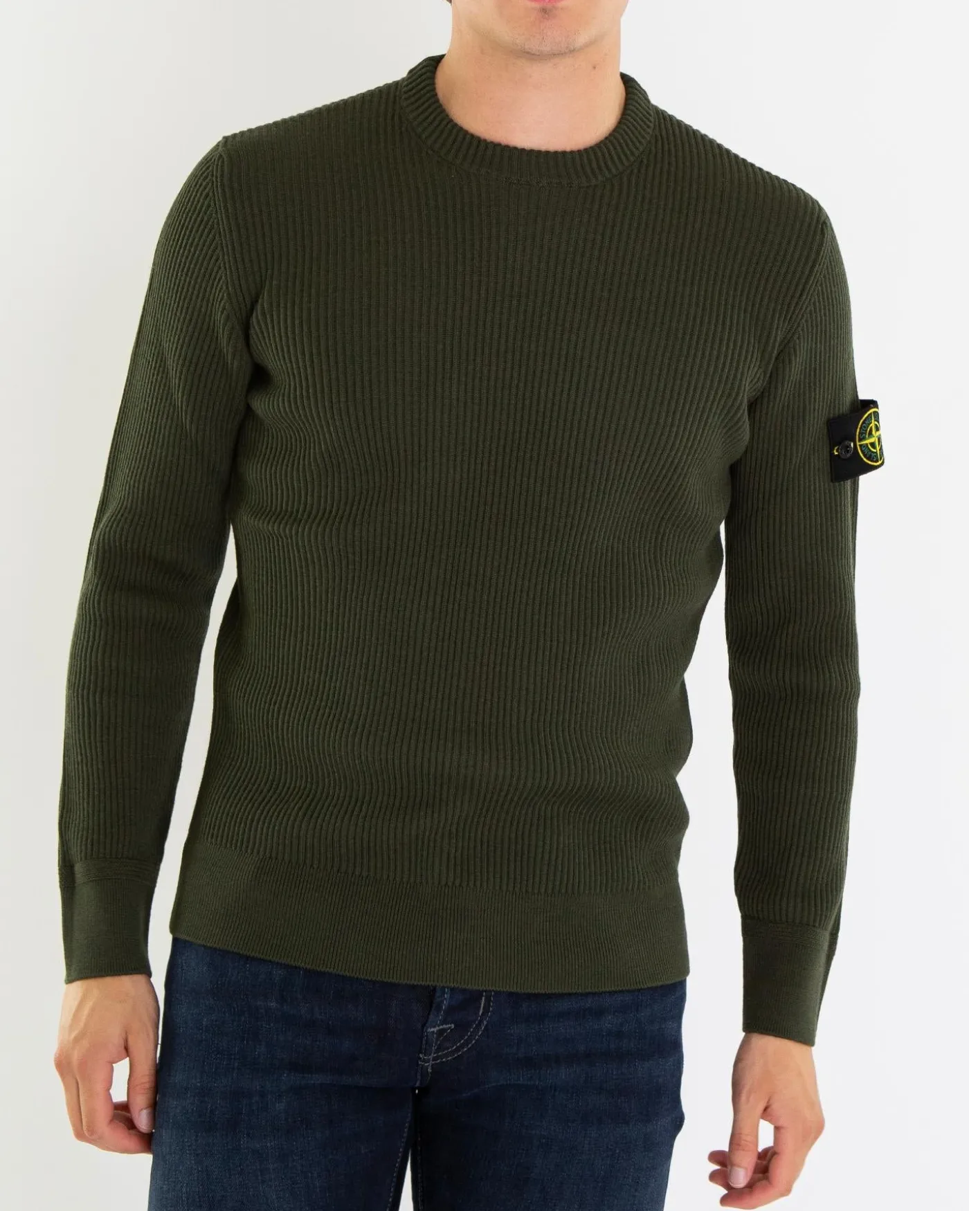 Heren Logo Patch Knitted Groen