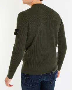 Heren Logo Patch Knitted Groen