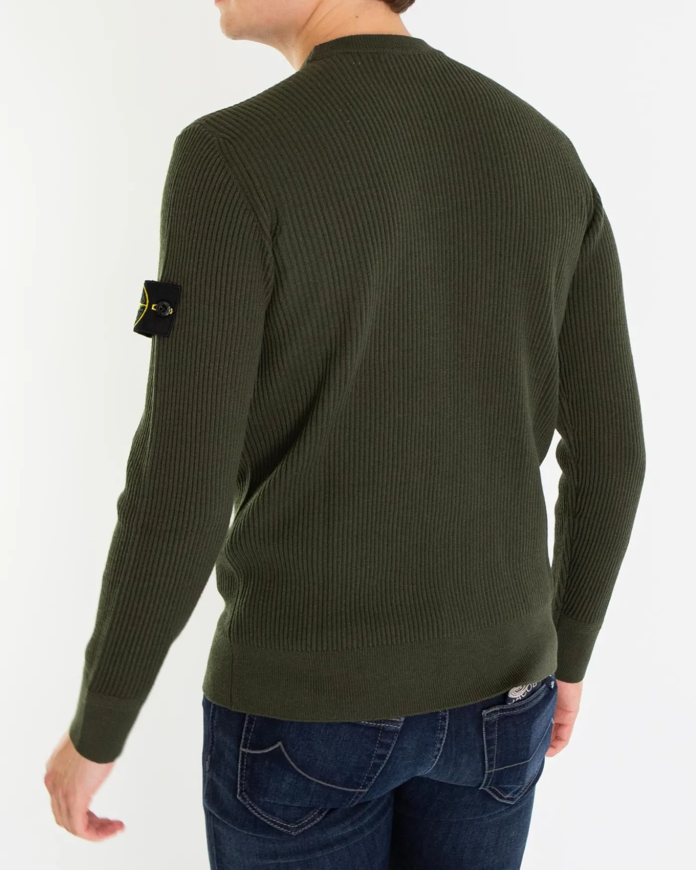 Heren Logo Patch Knitted Groen