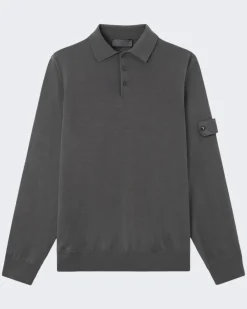 Heren Logo patch Poloshirt Grijs